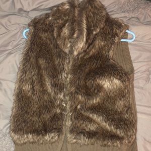 Brown fur vest